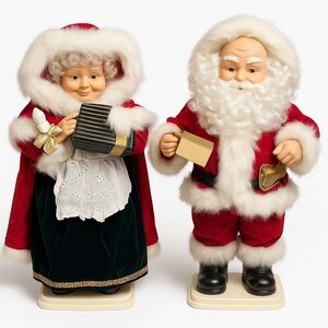 Animated Santa & Mrs. Claus Christmas Figures | Moving Holiday Decoration Set